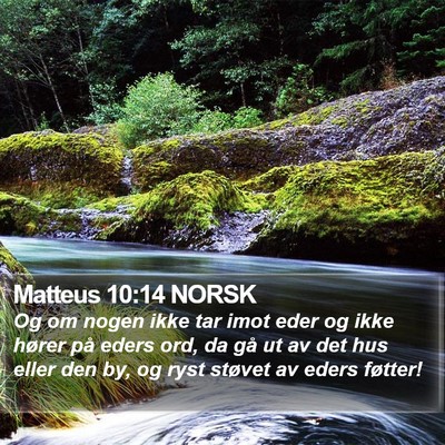 Matteus 10:14 NORSK Bible Verse Image