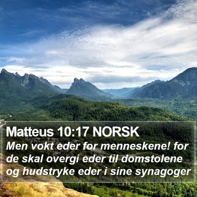 Matteus 10:17 NORSK Bible Verse Image