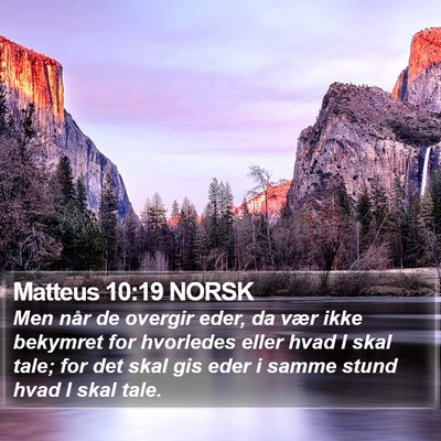Matteus 10:19 NORSK Bible Verse Image