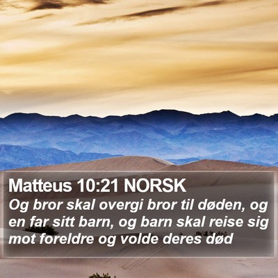 Matteus 10:21 NORSK Bible Verse Image