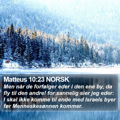 Matteus 10:23 NORSK Bible Verse Image