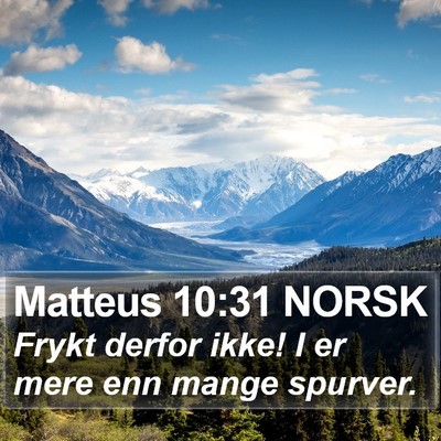 Matteus 10:31 NORSK Bible Verse Image