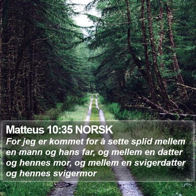Matteus 10:35 NORSK Bible Verse Image