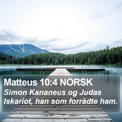 Matteus 10:4 NORSK Bible Verse Image