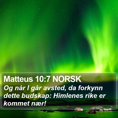 Matteus 10:7 NORSK Bible Verse Image