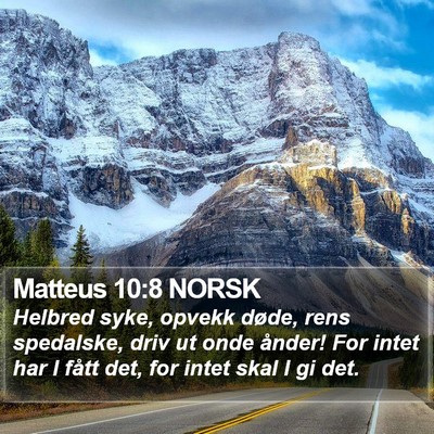Matteus 10:8 NORSK Bible Verse Image