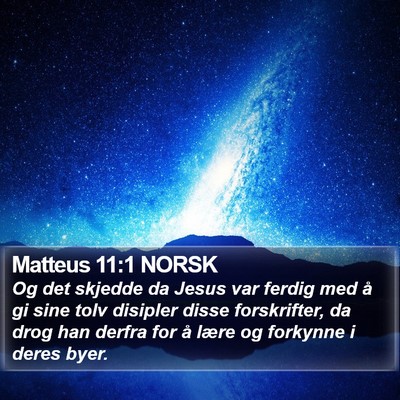 Matteus 11:1 NORSK Bible Verse Image