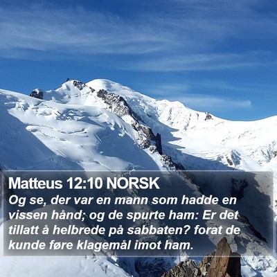 Matteus 12:10 NORSK Bible Verse Image