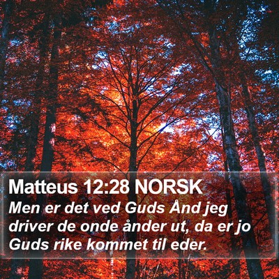 Matteus 12:28 NORSK Bible Verse Image