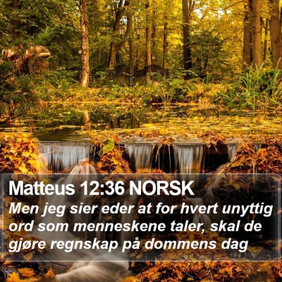 Matteus 12:36 NORSK Bible Verse Image