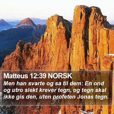 Matteus 12:39 NORSK Bible Verse Image