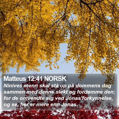 Matteus 12:41 NORSK Bible Verse Image
