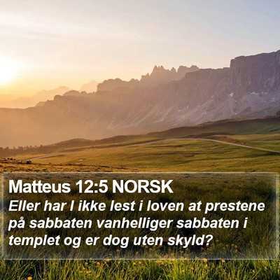 Matteus 12:5 NORSK Bible Verse Image