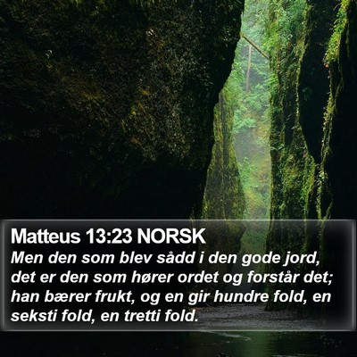Matteus 13:23 NORSK Bible Verse Image