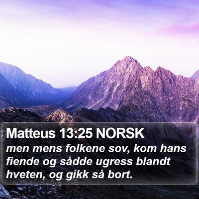 Matteus 13:25 NORSK Bible Verse Image