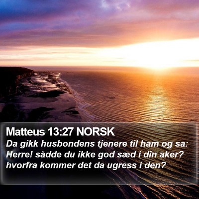 Matteus 13:27 NORSK Bible Verse Image