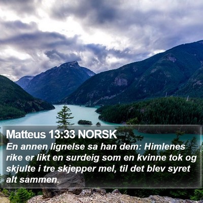 Matteus 13:33 NORSK Bible Verse Image