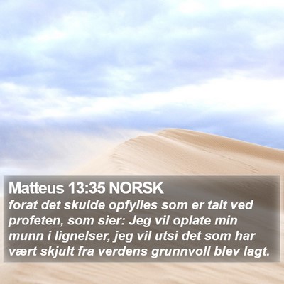 Matteus 13:35 NORSK Bible Verse Image