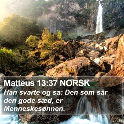 Matteus 13:37 NORSK Bible Verse Image