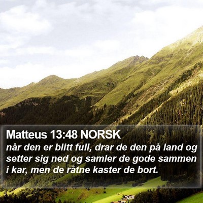 Matteus 13:48 NORSK Bible Verse Image