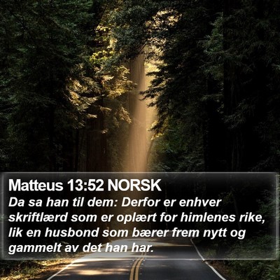 Matteus 13:52 NORSK Bible Verse Image