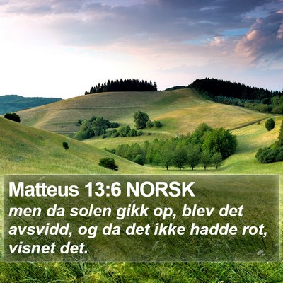 Matteus 13:6 NORSK Bible Verse Image