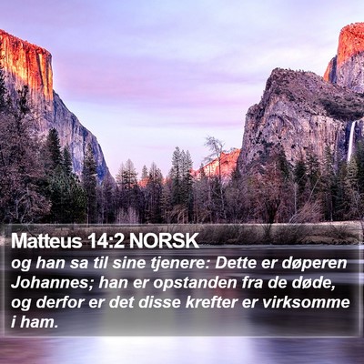 Matteus 14:2 NORSK Bible Verse Image