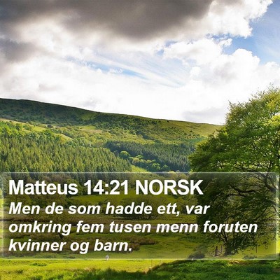 Matteus 14:21 NORSK Bible Verse Image