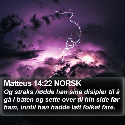 Matteus 14:22 NORSK Bible Verse Image