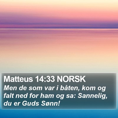 Matteus 14:33 NORSK Bible Verse Image