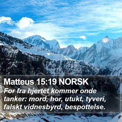 Matteus 15:19 NORSK Bible Verse Image