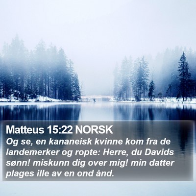 Matteus 15:22 NORSK Bible Verse Image