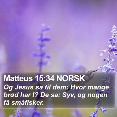 Matteus 15:34 NORSK Bible Verse Image