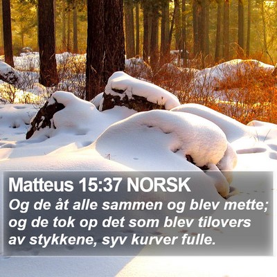 Matteus 15:37 NORSK Bible Verse Image