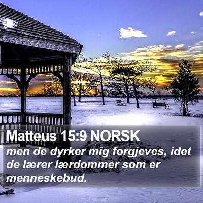 Matteus 15:9 NORSK Bible Verse Image