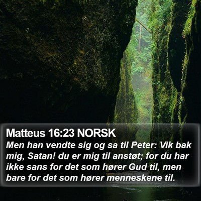 Matteus 16:23 NORSK Bible Verse Image