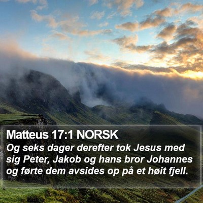 Matteus 17:1 NORSK Bible Verse Image