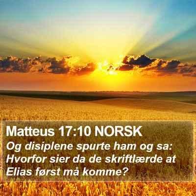 Matteus 17:10 NORSK Bible Verse Image