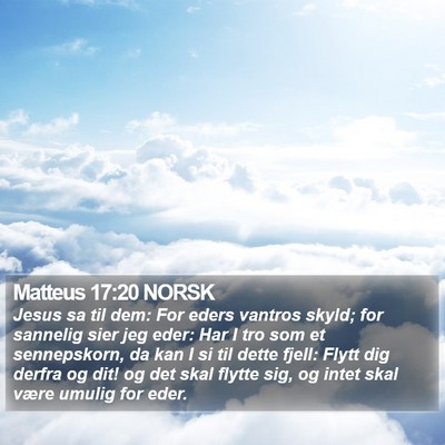 Matteus 17:20 NORSK Bible Verse Image
