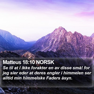 Matteus 18:10 NORSK Bible Verse Image