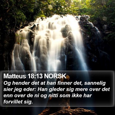 Matteus 18:13 NORSK Bible Verse Image