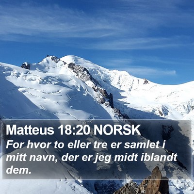 Matteus 18:20 NORSK Bible Verse Image