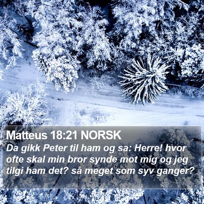 Matteus 18:21 NORSK Bible Verse Image
