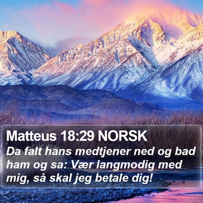 Matteus 18:29 NORSK Bible Verse Image