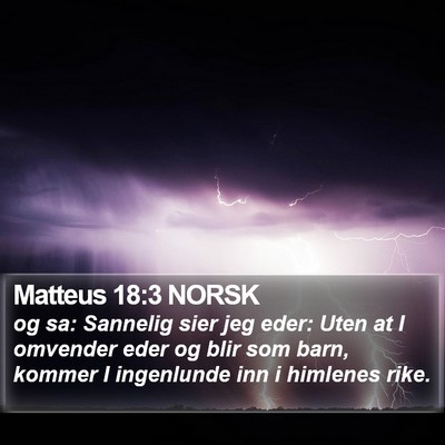 Matteus 18:3 NORSK Bible Verse Image