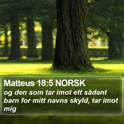 Matteus 18:5 NORSK Bible Verse Image