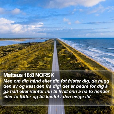 Matteus 18:8 NORSK Bible Verse Image