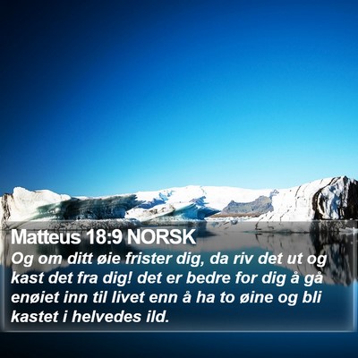 Matteus 18:9 NORSK Bible Verse Image