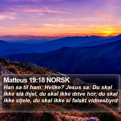 Matteus 19:18 NORSK Bible Verse Image