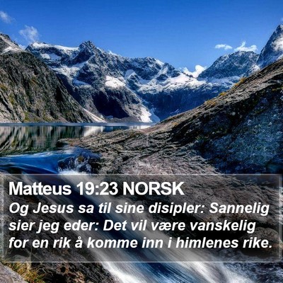 Matteus 19:23 NORSK Bible Verse Image
